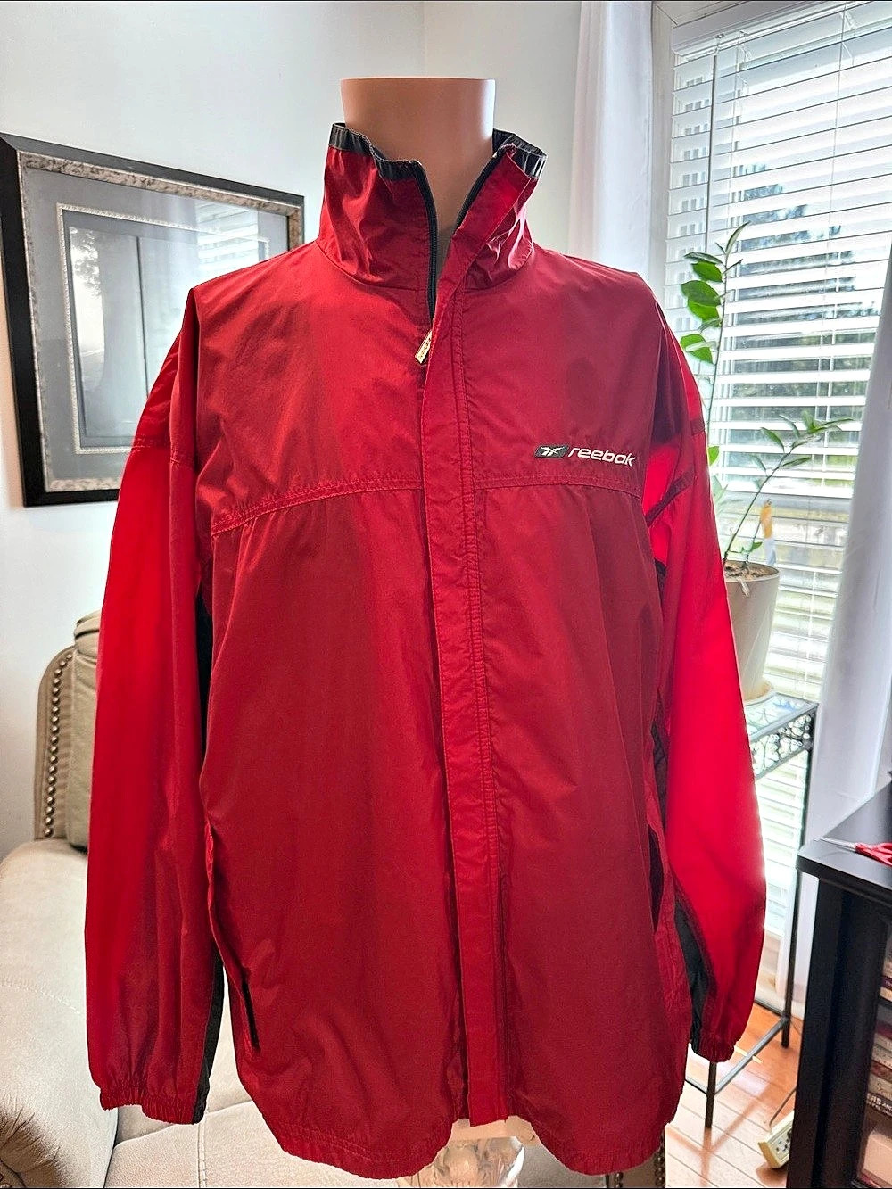 Reebok Red Lightweight Full-Zip Jacket Size Medium